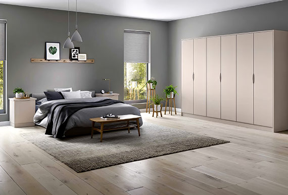 Image of Handleless Style Loretto Bedroom in Matt Cashmere