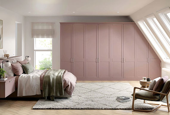 Image of a Lined Shaker Basel Bedroom in Matt Antique Rose