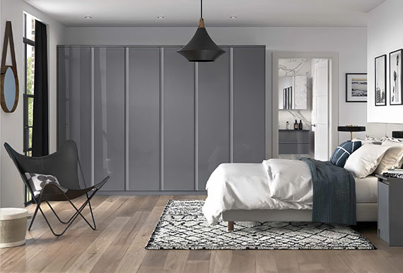 Image of a Modern Galaxy Bedroom in Gloss Dust Grey