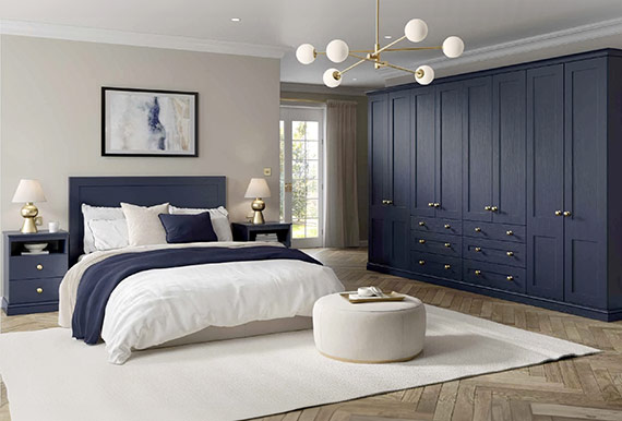 5g Vinyl Plain Shaker Taunton Bedroom in Legno Indigo Image