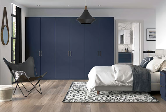 Image of an Edged Tribeca Bedroom in Matt Indigo