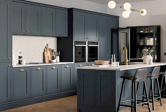 Image of Mock In-Frame Rathlin Kitchen Matt Indigo