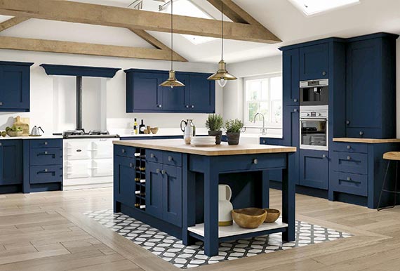 Image of the 5-Piece Fenwick Kitchen in Legno Marine Blue