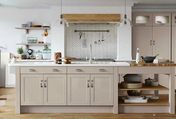 Image of the Painted Parker Kitchen in Taupe