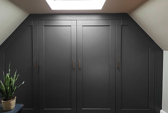 Image of a Matt Graphite Angled Wardrobe