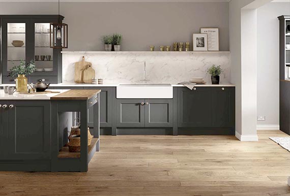 Image of a Legno Graphite coloured Fitted Kitchen